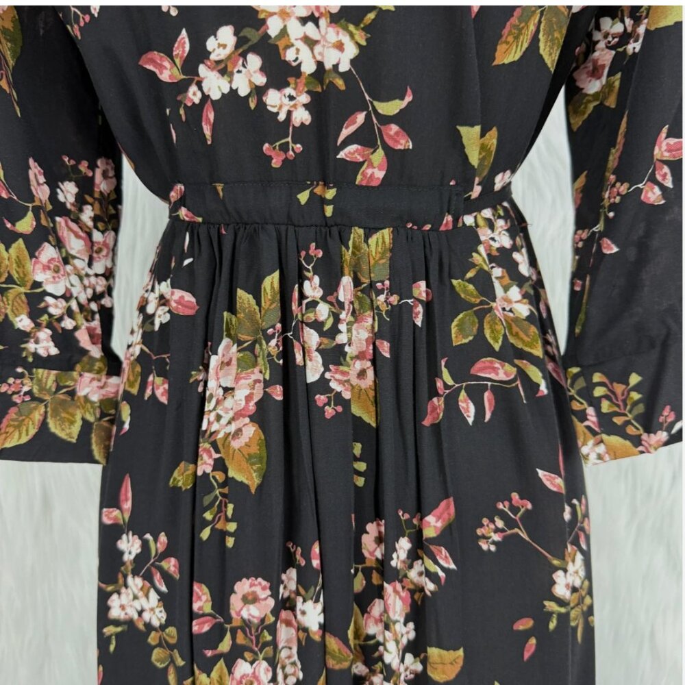 Mia Joy Joyfolie Kathleen Black Floral Duster Long Top‎ Festival Boho Feminine - Picture 8 of 15